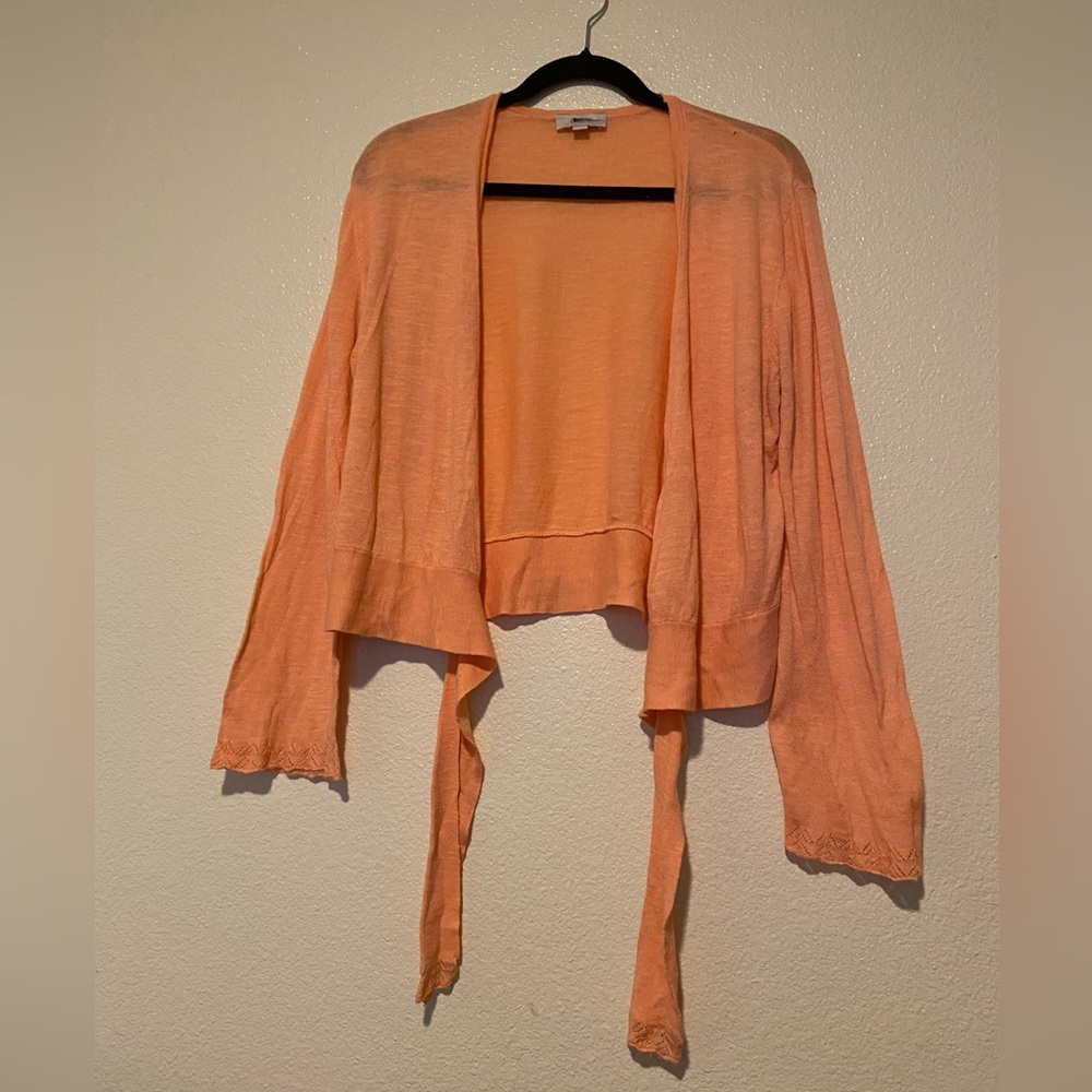 LOFT Women's Peach Cardigan Sweater Size XL